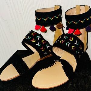 Chase and Chloe Bohemian Cayne-1 Fiesta Boho Sandals Women's Size 8.5